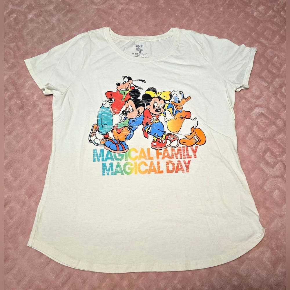 Disney 'Magical Family' T-Shirt Girls Size Medium Colorful Kids Top